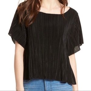 MADEWELL Black Blouse Top Plisse